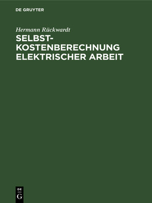 cover image of Selbstkostenberechnung elektrischer Arbeit